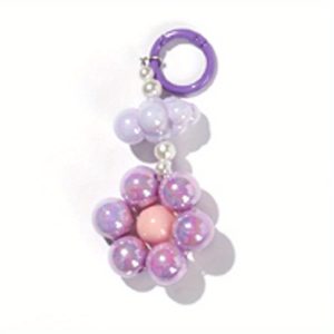 15pcs chains pack for phone case for water bottle for bags Purple themed handmade key chains girl gift