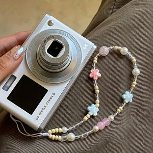 Vintage Ceramic Flower Charm for Camera or Phone - Small, Delicate, and Perfect for a Festive Accessory